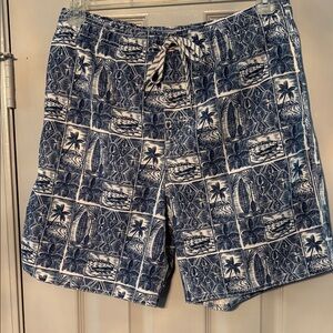 Favant Hawaii Blue Patterned Men's Swimming Suit Board Shorts